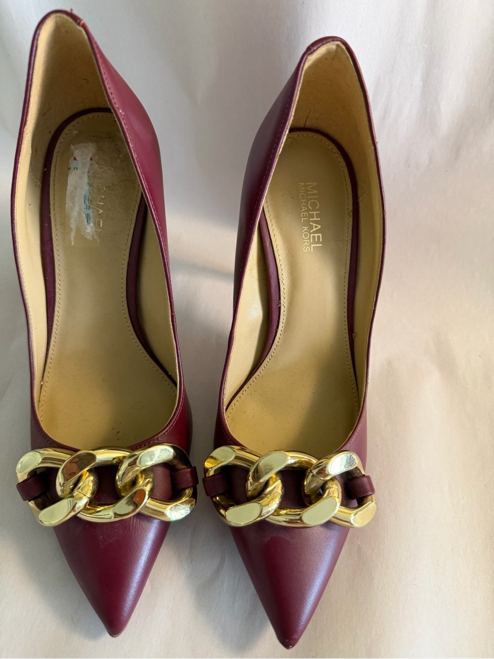 MICHAEL Michael Kors Wine Leather Stiletto Pumps Size 6.5